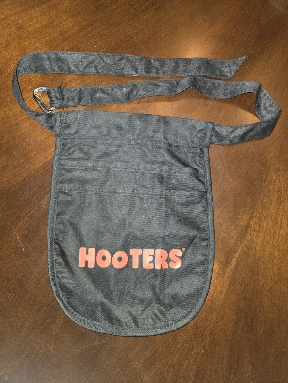 Hooters Black Server Waist Apron with Orange Logo
